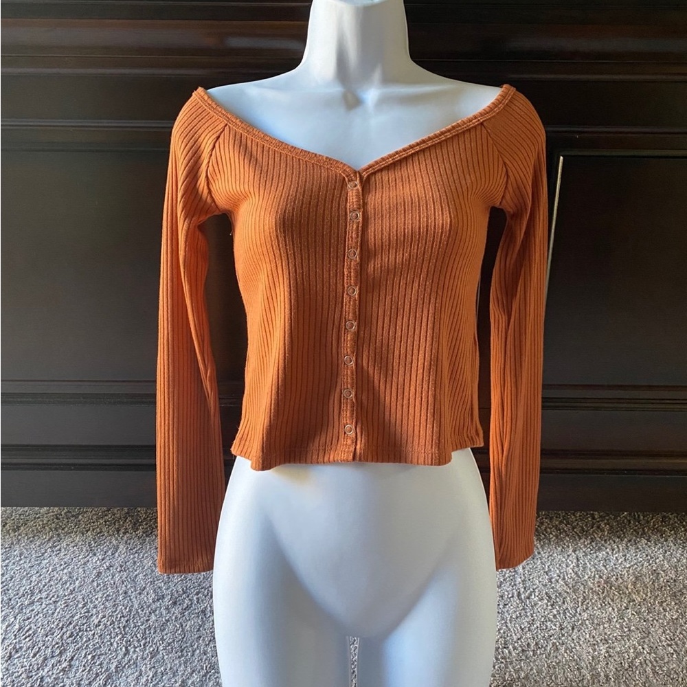 Off Shoulder Long Sleeve Shirt